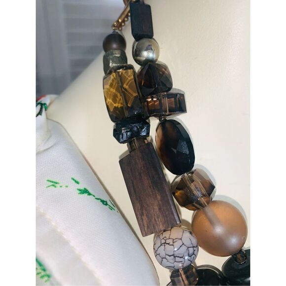 Vintage Stephen Dweck 925 Multi Stone Double Stranded Chunky Necklace 20” - Picture 11 of 16